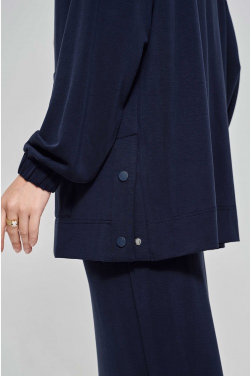 Youna Pullover With Skirt In Navy Blue