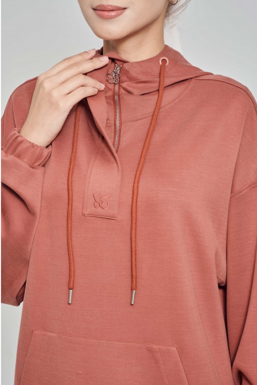 Youna Pullover With Skirt In Reddish Brown