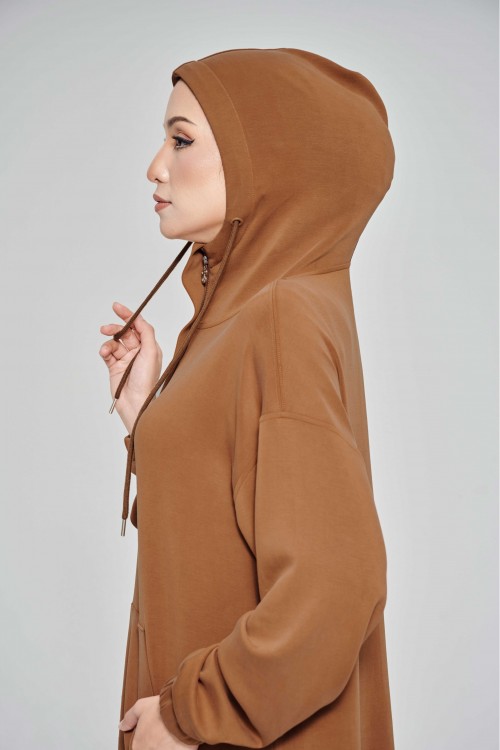 Youna Pullover With Skirt In Sepia Brown