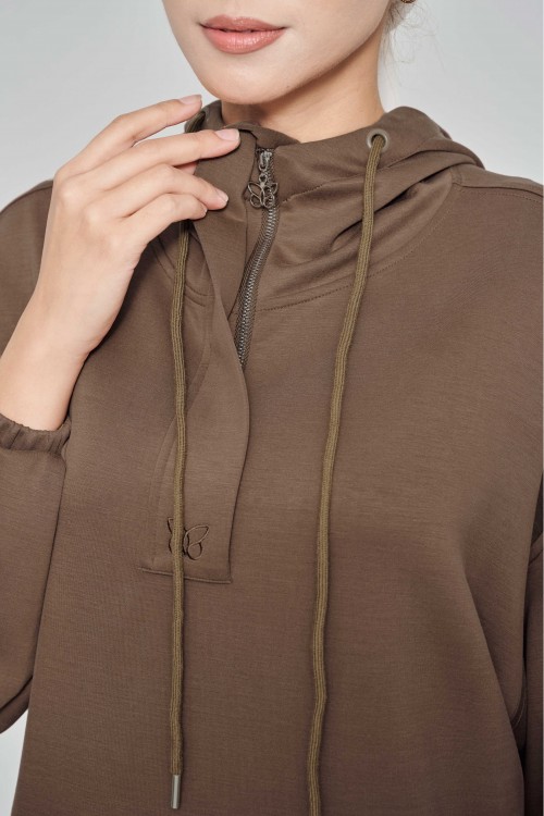 Youna Pullover With Skirt In Umber Brown