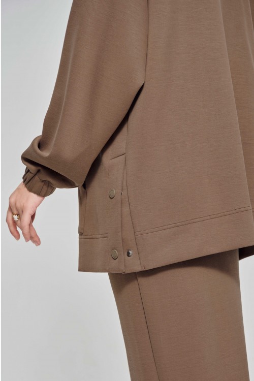 Youna Pullover With Skirt In Umber Brown