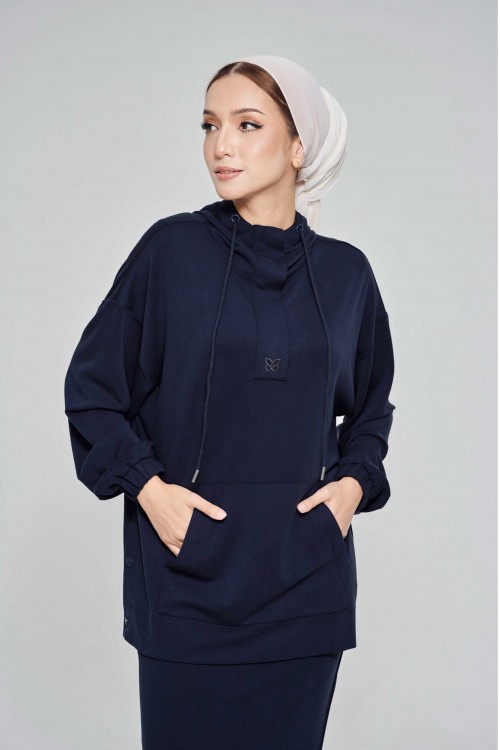 Youna Pullover With Skirt In Navy Blue