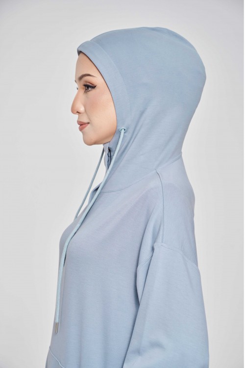 Youna Pullover With Skirt In Greyish Blue