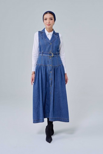 Roxanne Sleeveless Dress In Light Blue