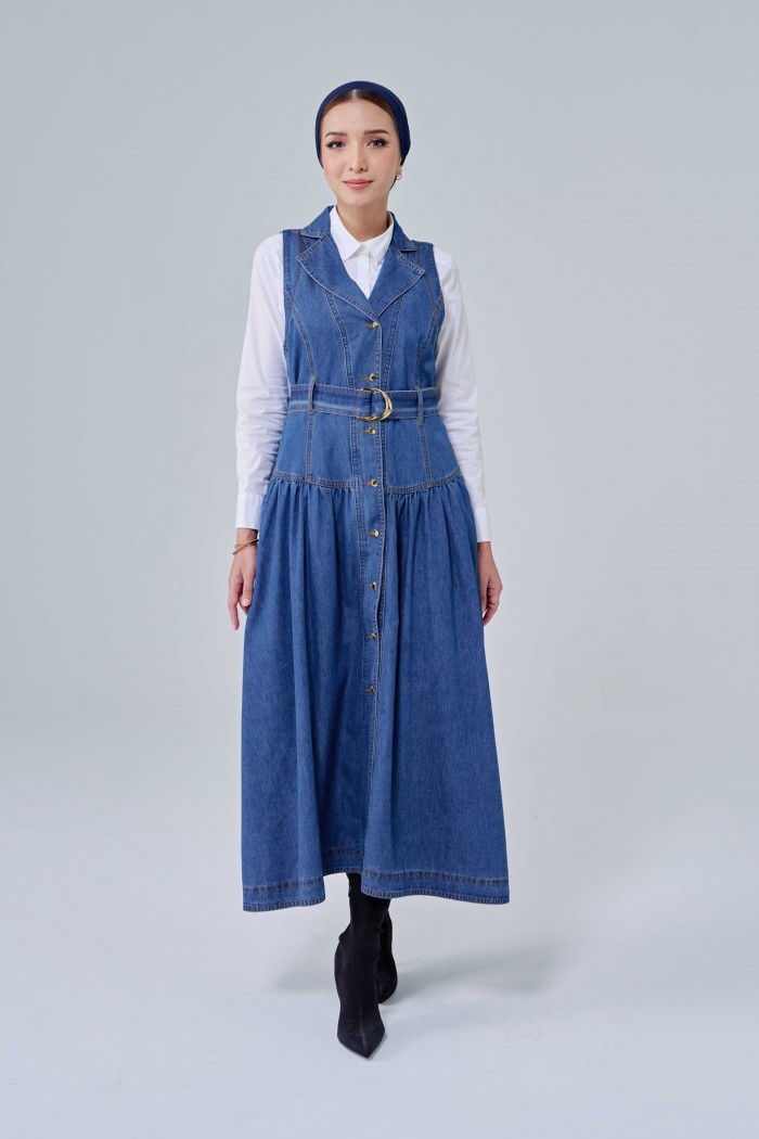 Roxanne Sleeveless Dress In Light Blue