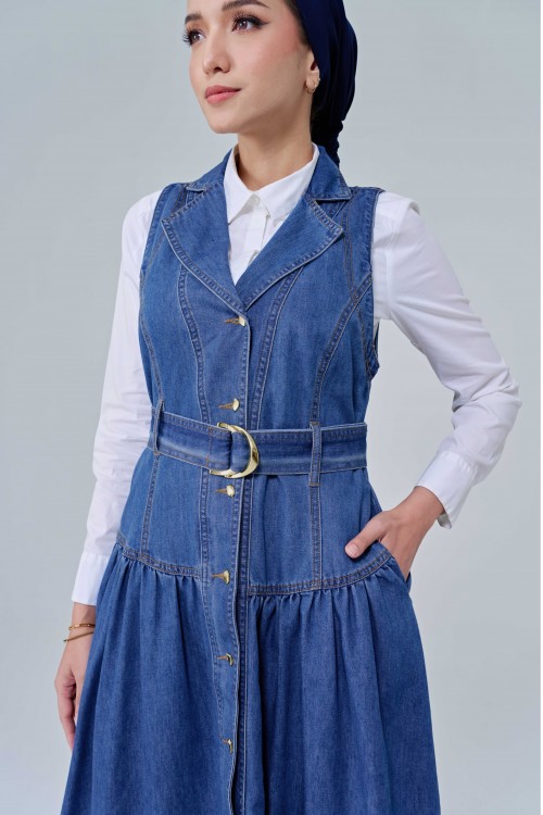 Roxanne Sleeveless Dress In Light Blue