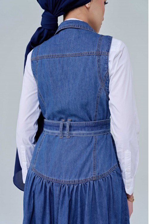 Roxanne Sleeveless Dress In Light Blue