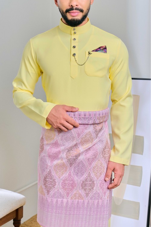 Baju Melayu Senna In Light Yellow (14)