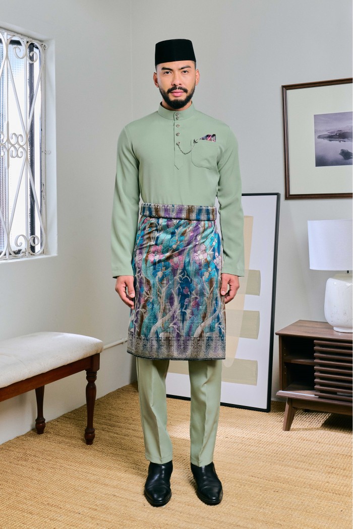 Baju Melayu Senna In Dusty Sage (5)