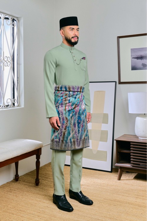 Baju Melayu Senna In Dusty Sage (5)
