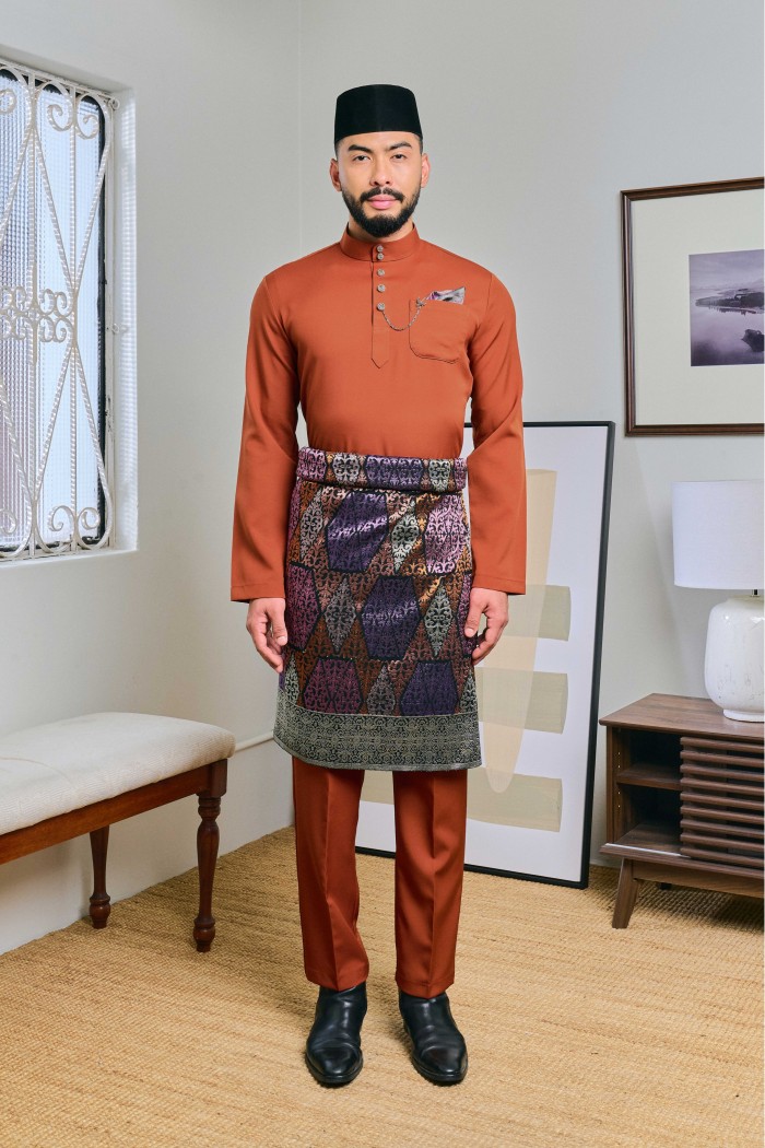 Baju Melayu Senna In Burnt Orange (42)