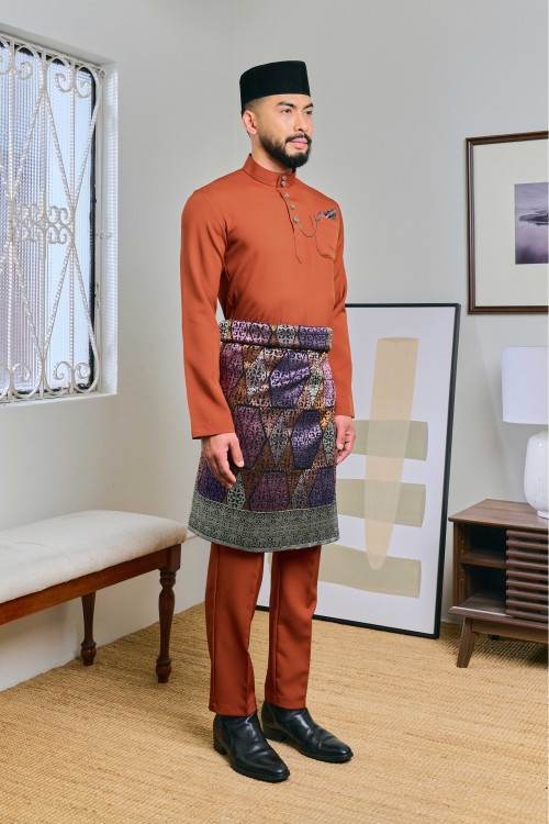 Baju Melayu Senna In Burnt Orange (42)