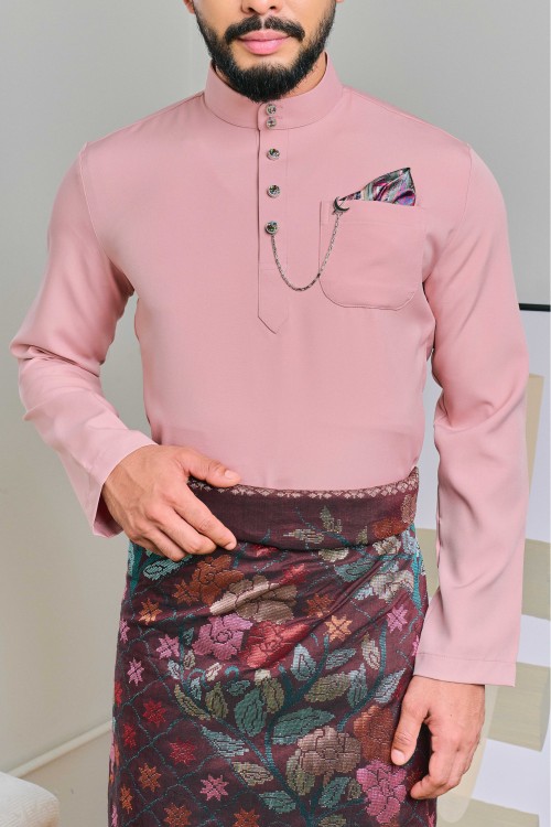 Baju Melayu Senna In Dusty Pink (21)