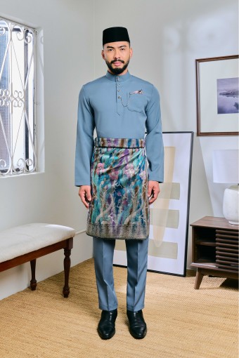 Baju Melayu Senna In Greyish Blue (63)