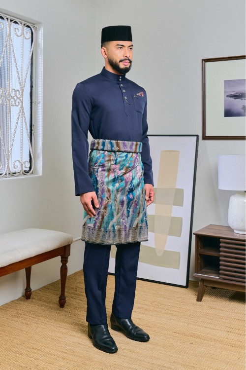Baju Melayu Senna In Navy Blue (33)