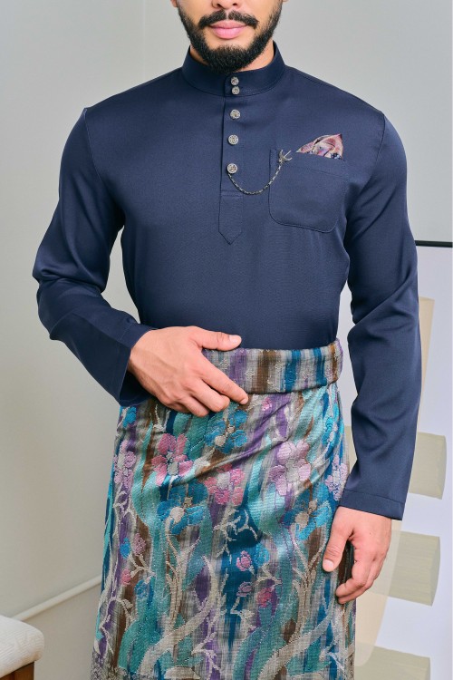 Baju Melayu Senna In Navy Blue (33)