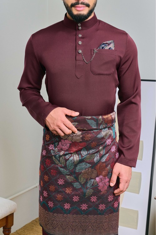 Baju Melayu Senna In Dark Mahogany (27)