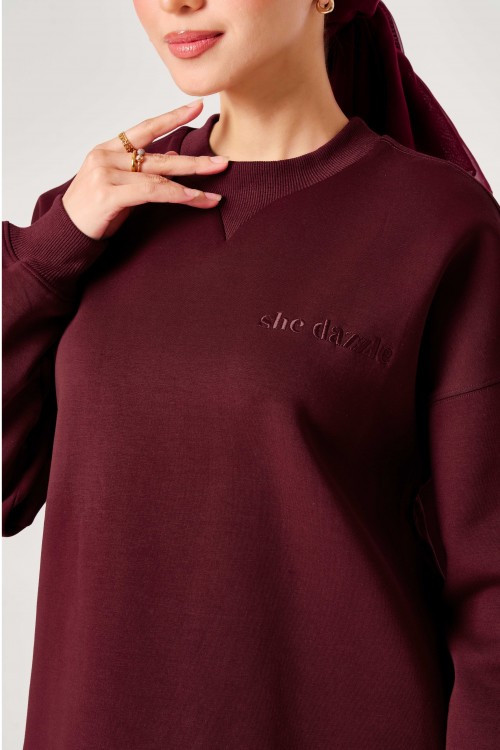 Elora Jumper In Deep Burgundy