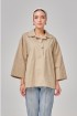 Caline Oversized Top In Camel Brown