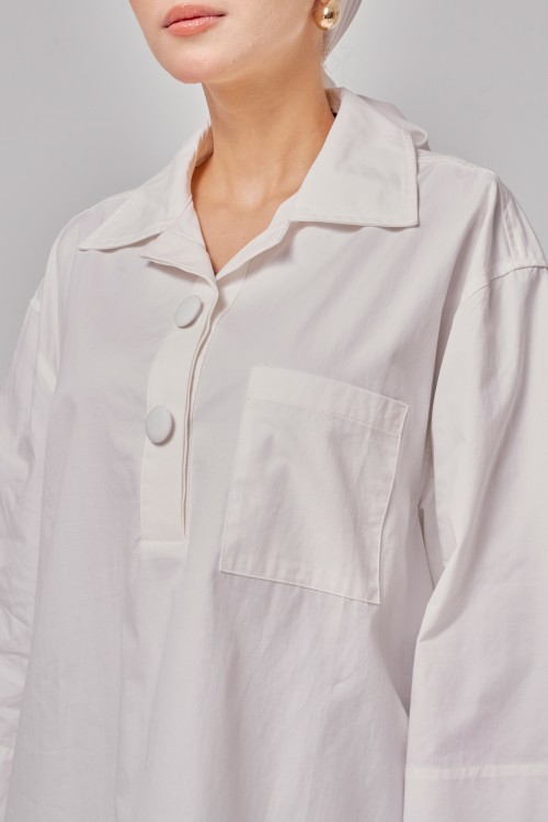 Caline Oversized Top In Off White