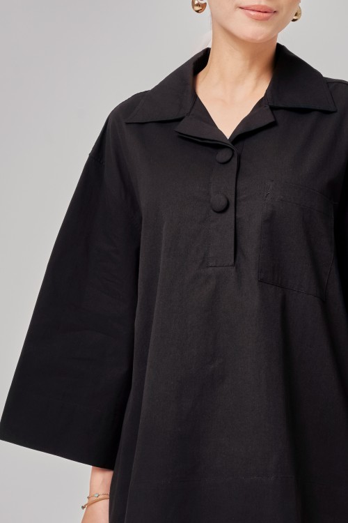 Caline Oversized Top In Black