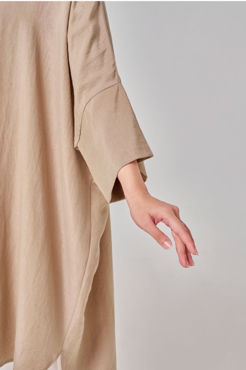 Aluna Long Top In Camel Brown