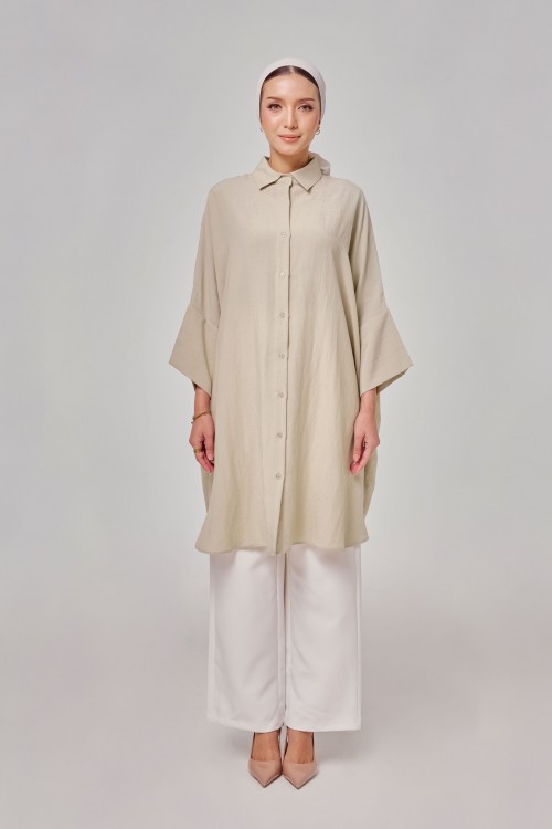 Aluna Long Top In Light Beige