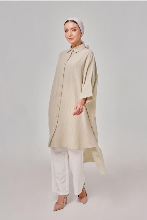 Aluna Long Top In Light Beige