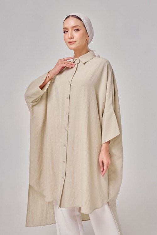 Aluna Long Top In Light Beige