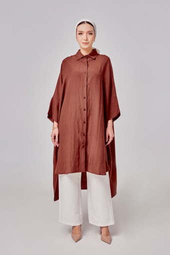 Aluna Long Top In Reddish Brown