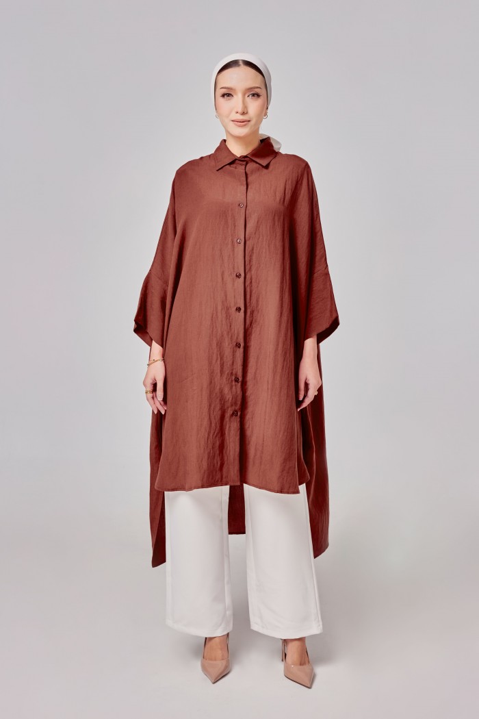 Aluna Long Top In Reddish Brown