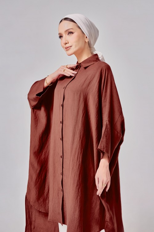 Aluna Long Top In Reddish Brown