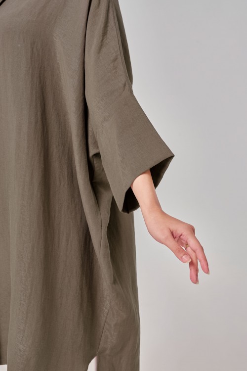 Aluna Long Top In Taupe Brown