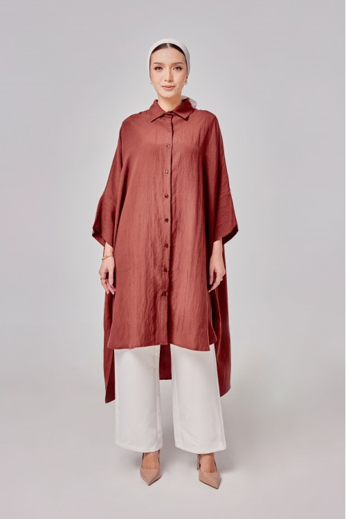 Aluna Long Top In Reddish Brown