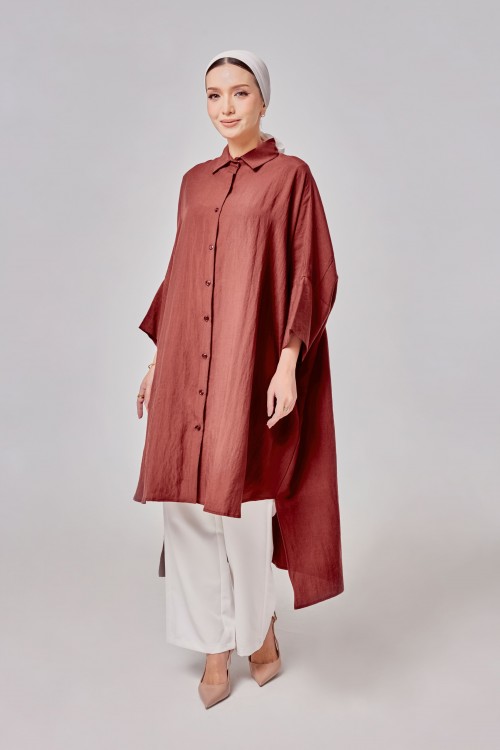Aluna Long Top In Reddish Brown