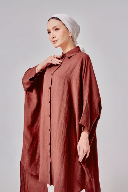 Aluna Long Top In Reddish Brown