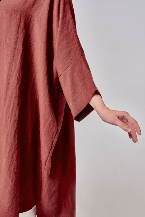 Aluna Long Top In Reddish Brown