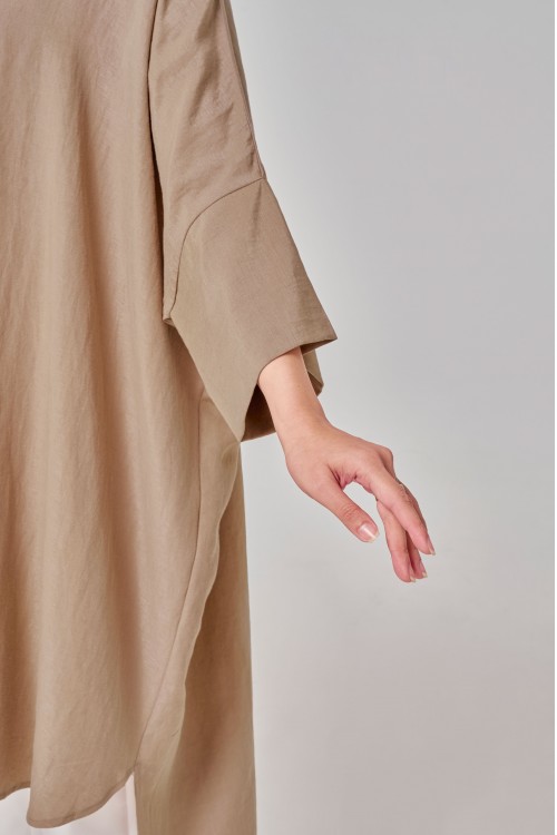 Aluna Long Top In Camel Brown