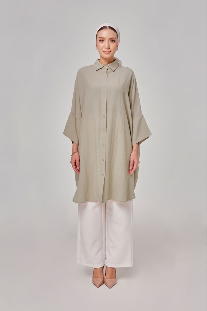 Aluna Long Top In Light Beige