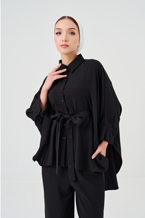 Lea Caftan Set In Black