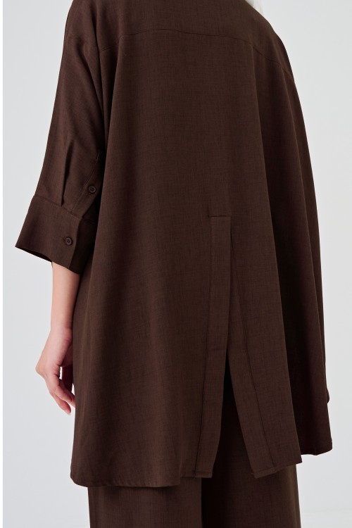 Lea Caftan Set In Dark Brown