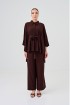 Lea Caftan Set In Deep Mahogany
