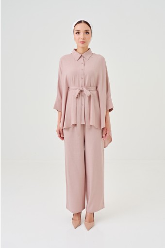 Lea Caftan Set In Dusty Pink