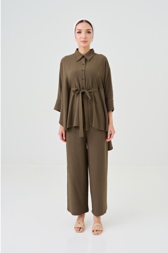 Lea Caftan Set In Taupe