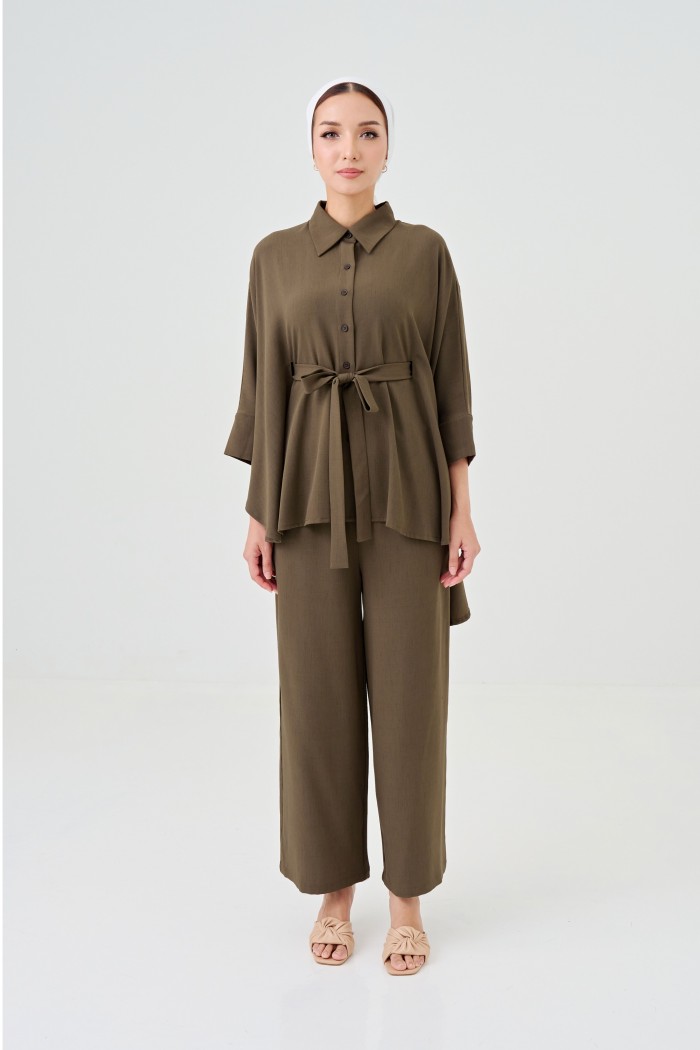 Lea Caftan Set In Taupe