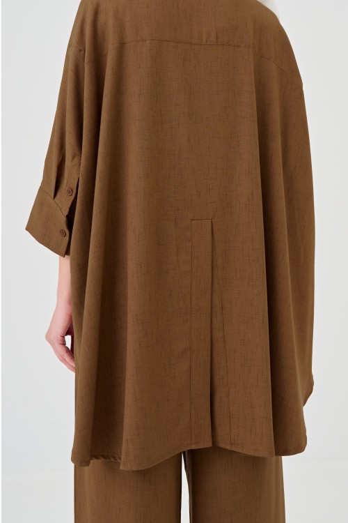 Lea Caftan Set In Tan Brown