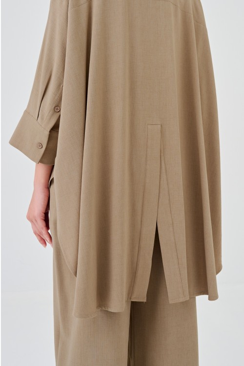 Lea Caftan Set In Wheat Brown
