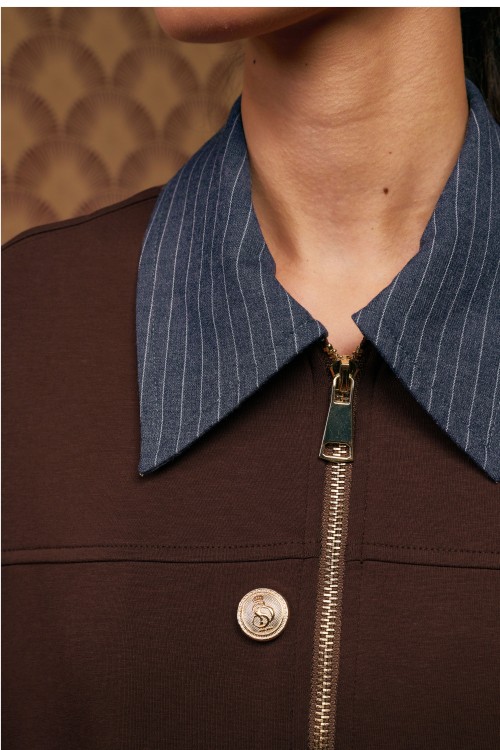 Arsel Bomber Jacket In Dark Brown