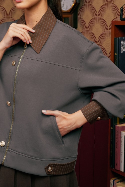 Arsel Bomber Jacket In Grey