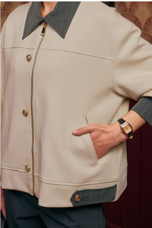 Arsel Bomber Jacket In Light Nude